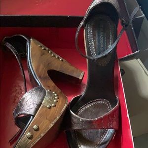 Studded bronze leather